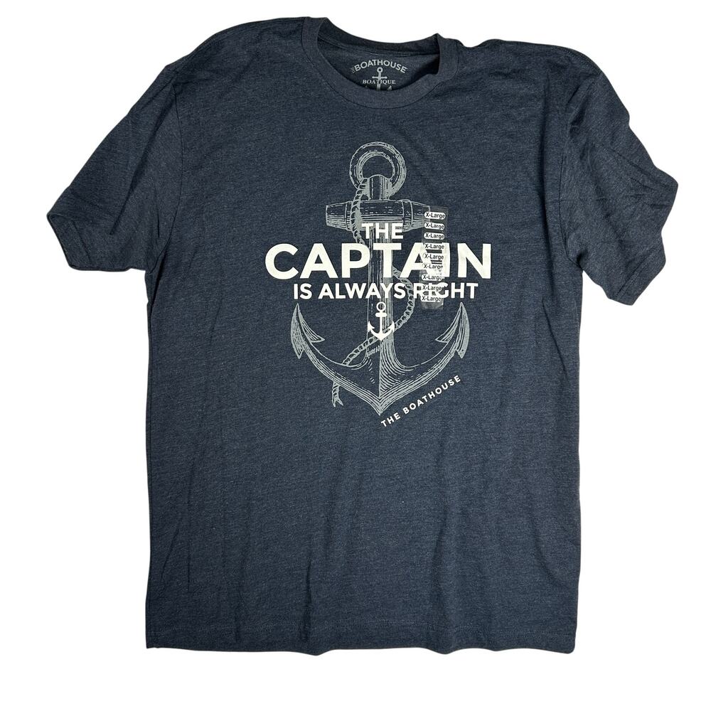 The Boathouse Boatique Orlando Florida Graphic T-Shirt Mens Size XL Navy